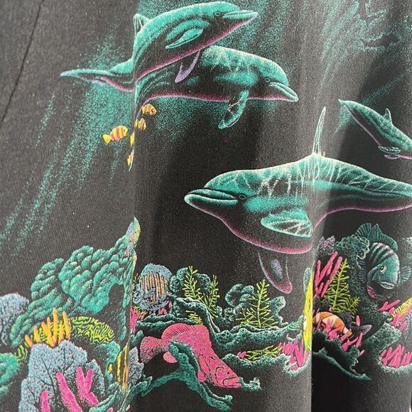 🐠 True Vintage 1992 HABITAT “Complete Wraparound Graphics” Crewneck Sweatshirt - Picture 6 of 10